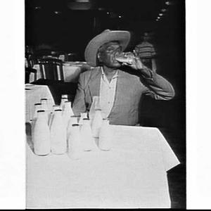 Albert Namatjira drinking milk in Anthony Hordern's res...