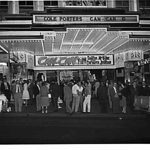 Exterior of Paris Theatre advertising the film Can can