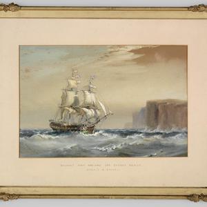 Item 11: Emigrant ship arriving off Sydney Heads, 1883 / watercolour by Oswald Brierly