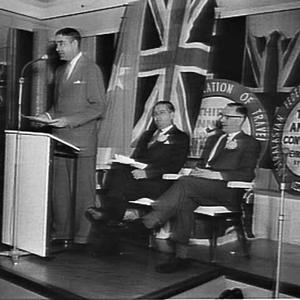 Murray Evans at the third Annual Convention of the Australasian Federation of Travel Agents, Chevron-Hilton Hotel, Sydney, 1960