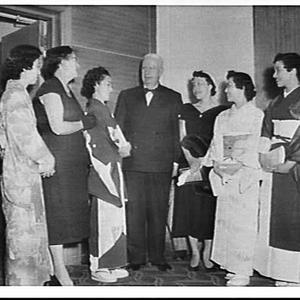 MGM staff and Japanese women at the preview of Tea-hous...