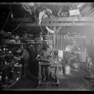 W142: A winter morning view in the workshop at the main...