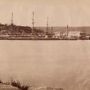 Cockatoo Island, H.M.S. Galatea in dock, 1870 / [attrib...