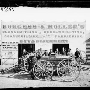 Burgess & Moller's blacksmithing, wheelwrighting, coach...