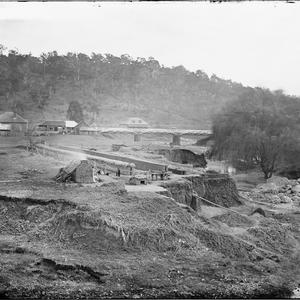 Brick-making on the banks of the river at Carcoar, look...