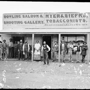 Bowling Saloon & Shooting Gallery, left, and Myer & Sie...