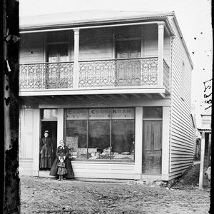 Chaff, corn, bran & colonial produce store in the Comme...