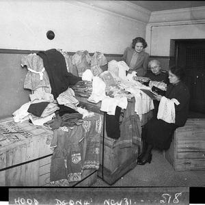 Women sorting clothes (Salvation Army Comfort ?) (from Mrs Clifford Wilson, "Maryvale", Barraba)