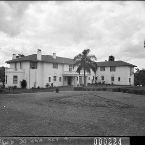 The south (entrance) front showing carriage way and ent...