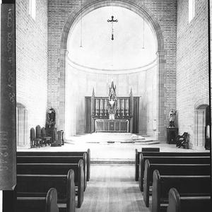 St Mary's church, North Sydney. Interior; pews looking ...