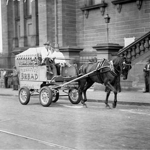 Pneumatic-tyred horse-drawn bread cart