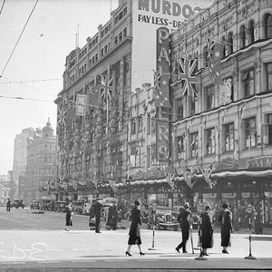 [Palmer's and Murdoch's department stores decorated for...