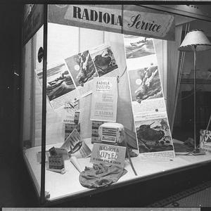 The AWA Fisk Radiola display in AW Lutton's store
