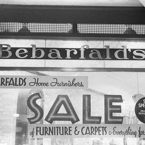 Bebarfald's Window, furniture sale, Park Street