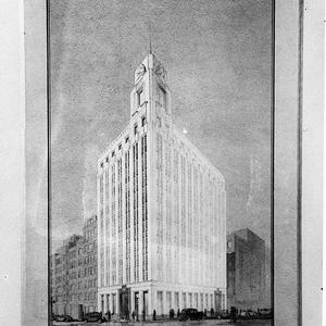 Artist's conception of the art deco MLC Building, Marti...