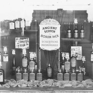 Robertson's Ancient scotch whisky and West India rum at...