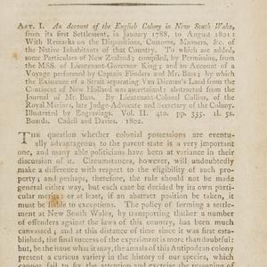 Account of the English colony in New South Wales [revie...