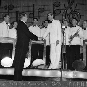 Manager, band leader, Dudley Cantrell, and dance band, ...