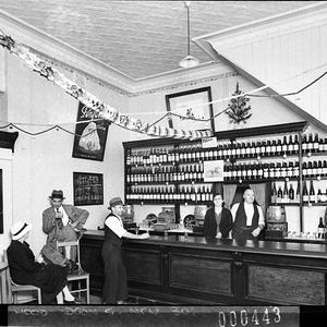 Penfold's Wines display in a wine bar; proprietor and h...