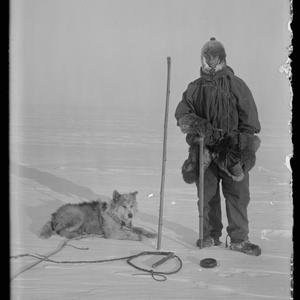 P217: Hoadley at the snowfall measuring pole, near The ...