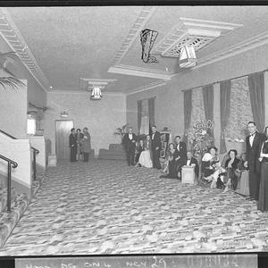 Dress circle foyer on opening night of the Savoy Theatr...