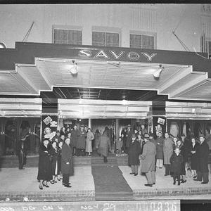 Entrance, opening night of the Savoy Theatre, Hurstvill...