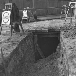 Water Board trench and tunnel under Missenden Road, Cam...