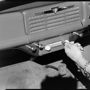 File 271: Car radio with Vauxhall, Peggy Williams and Tom Bakker, ca. 1951 / photographed by Max Dupain