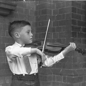 Violinist Alex Philp of Five Dock in the Rail & Tramway...