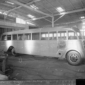 Bus body being built on an Albion chassis, Woods Body B...