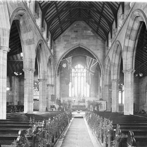 Nave of a Gothic Revival sandstone Church of England, S...