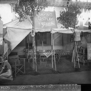 Grace Bors. Ltd. Camping equipment display (tents etc),...