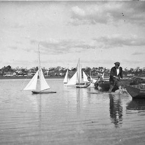 Sam Hood's eldest son Albert, an enthusiast, on right, ...