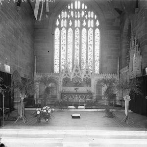 Altar of a Gothic Revival sandstone Church of England, ...