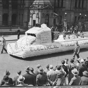 Electrical Trades Union float in Six Hour Day processio...