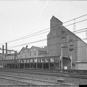 The Homebush Flour Mills, showing main railway lines an...
