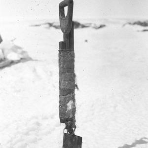 H585: Spade with spliced handle used by Dr Mawson after...