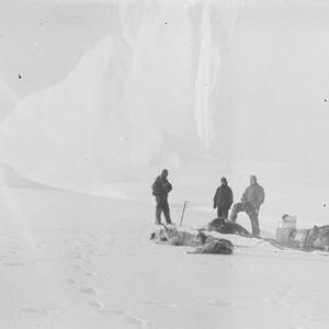H206: Sledging below the ice wall of the Shackleton She...