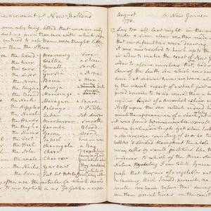 Page 306: Aboriginal word list collected by Joseph Bank...