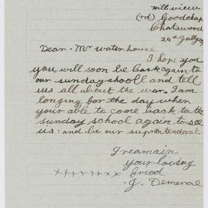 Item 04: Letters to Walter Lawry Waterhouse, 17 August ...