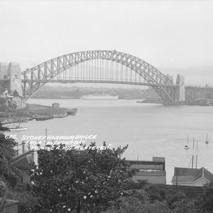 Samuel Wood - postcard photonegatives of Sydney Harbour Bridge, 1931-1932