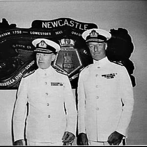 Visiting British cruiser HMS Newcastle arrives at Garde...