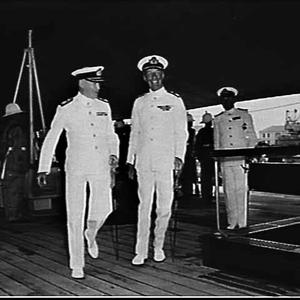 Visiting British cruiser HMS Newcastle arrives at Garde...