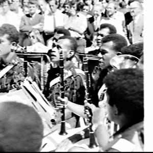 Fijian Police Band plays to lunchtime crowds, Martin Pl...