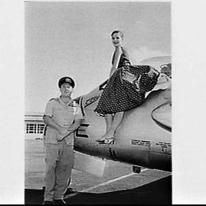 Woman and officer of no. 3 Sabre jet fighter squadron a...
