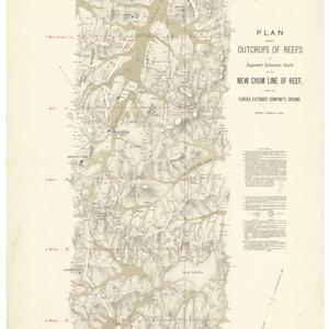 Plan showing outcrops of reefs on supposed extension so...