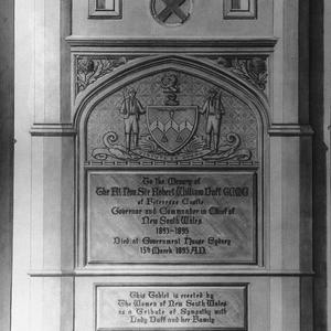 Memorial tablet: Sir Robert William Duff, Governor of N...