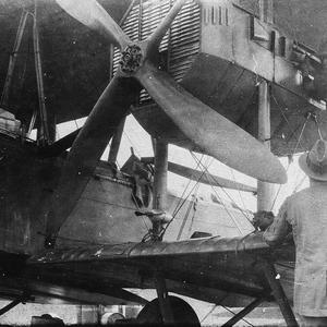 Checking plane for flight, Keith and Ross Smith, 1919 t...