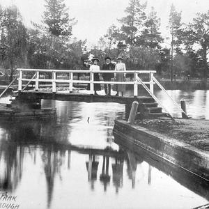 Bridge over lake, Princes Park - Maryborough, VIC