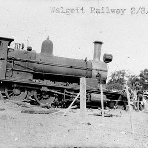 Locomotive no.2412 which ran through dead end - Walgett...